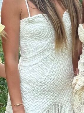 Cult Gaia Henley Dress Off White Size 4 Crochet Mini Worn Once